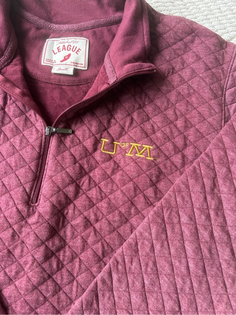 University of Minnesota League Quilted Half-Zip Sweater